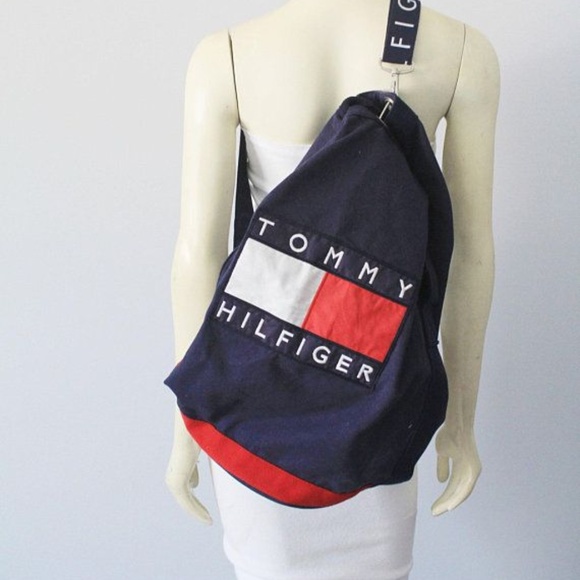 Vintage 90s Tommy Hilfiger HUGE FLAG Duffle Bag